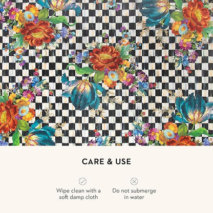 MACKENZIE-CHILDS Set of 4 Cork-Back Placemats, Hard-Finish Table Mats, Courtly Flower Market