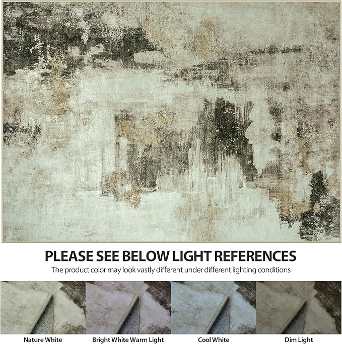 5x8 Area Rugs for Living Room Rug Washable: Abstract Rug for Dining Room Bedroom Carpet Non Slip 5 by 8 Indoor Modern Nursery Home Office Coffee