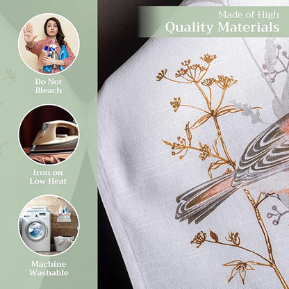 Maison d'Hermine Dish Towels 100% Cotton Absorbent Meadow Florals Beige Set of 3 Spring Summer