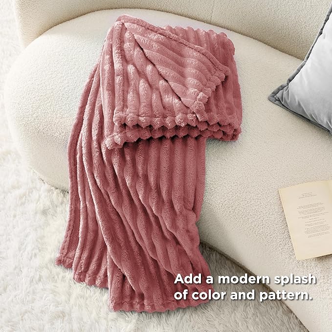 Bedsure GentleSoft Brick Dust Fleece Throw Blanket for  - Cozy Soft Blankets for Women, Cute Small Throws for Girls, 50x60 Inches