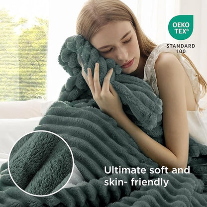 Bedsure GentleSoft Mallard Green Fleece Blanket for - Cozy Soft Blankets for Women, Cute Small Throws for Girls, 60x80 Inches