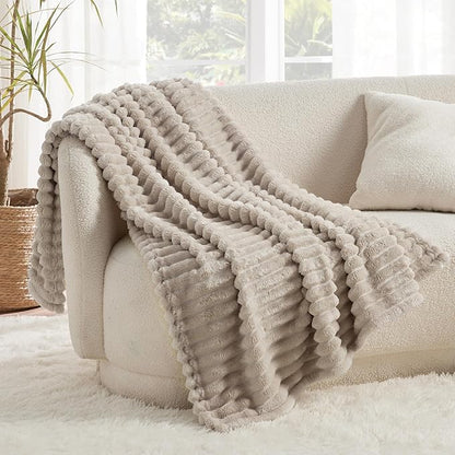 Bedsure GentleSoft Throw Blanket for - Cozy Soft Blankets for Women, Cute Small Fleece Throws for Girls, Linen, 50x70 Inches