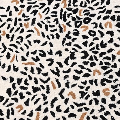 Handmade Leopard Wool Area Rug with Traditional Oushak Motif – Exquisite Animal Print Cheetah Rugs for Living Room, Bedroom | Plush Texture, Vintage Style, Thick & Durable Carpet (Neutral, 10' x 14')