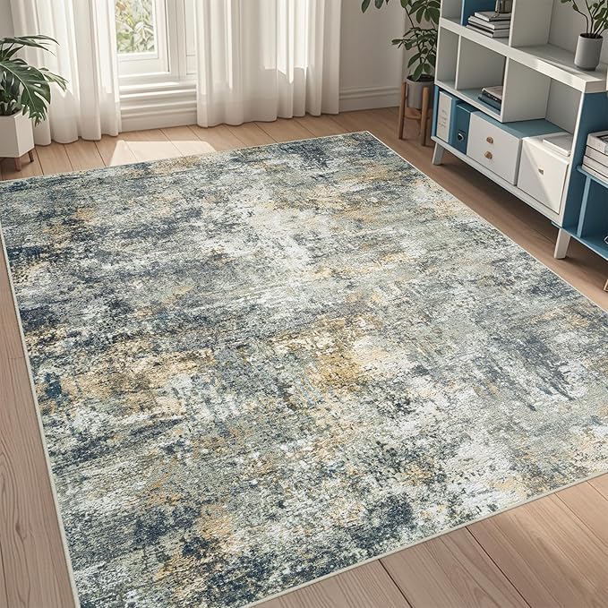 5x7 Area Rugs for Living Room Rug Washable: Abstract Tumble Large Rug for Dining Room Bedroom Carpet Non Slip 5 by 7 Indoor Modern Nursery Home Office Alfombras para Salas Modernas Multi