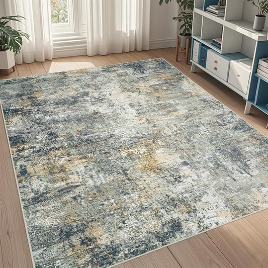 5x7 Area Rugs for Living Room Rug Washable: Abstract Tumble Large Rug for Dining Room Bedroom Carpet Non Slip 5 by 7 Indoor Modern Nursery Home Office Alfombras para Salas Modernas Multi