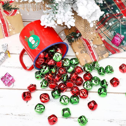 Augshy Jingle Bells for Crafts,120 Pcs 1 Inch Christmas Jingle Bells,Bulk Sound Craft Bells for Christmas Home Festival Decorations DIY Project