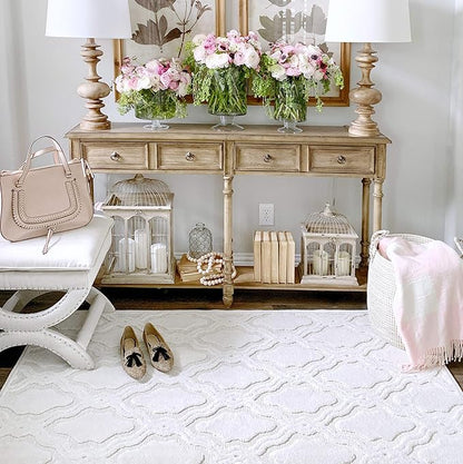 My Texas House Cotton Blossom Area Rug 7.9x10.10 Indoor Outdoor, Natural