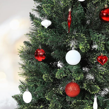 72 Pcs Shatterproof Christmas Balls Ornaments for Outdoor Use，Elegant Red and White Christmas Yard Decorations Outdoor with Hanging Loops，A Set of Christmas Tree Decoration for Home, Wedding, Party