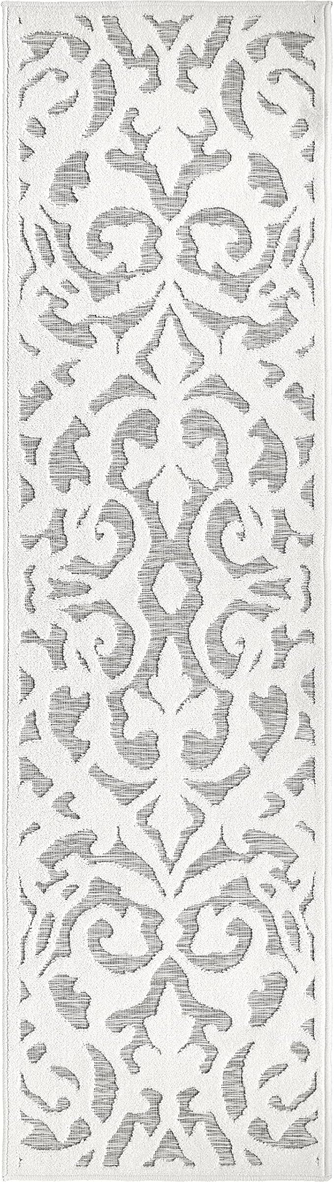 My Texas House Lady Bird Runner Rug 2.2x8 Indoor Outdoor, Natural Grey