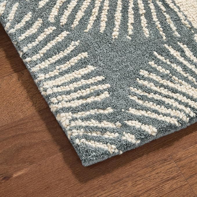 Nicole Miller New York Kendall Fluted Geo Handcrafted Area Rug, 100% Wool Rug, Grey, 3'x5'