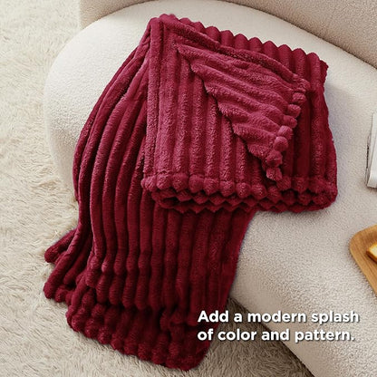 Bedsure GentleSoft Deep Red Fleece Blanket for - Cozy Soft Blankets for Women, Cute Small Throws for Girls, 50x70 Inches