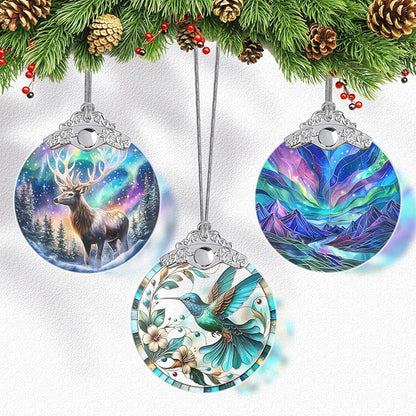 Hummingbird Stained Glass Ornament, Hummingbird Ornaments for Christmas Tree, Holiday and Xmas Presents