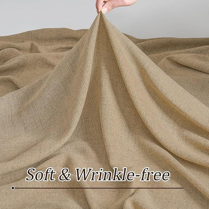 Dark Flax Pinch Pleated Linen Curtains 94 Inches Long Semi Sheer Memory Trained Ripple Fold Curtain with Hooks Back Tab Textured Light Filtering Drapes for Bedroom Living Room 50x94 Set of 2