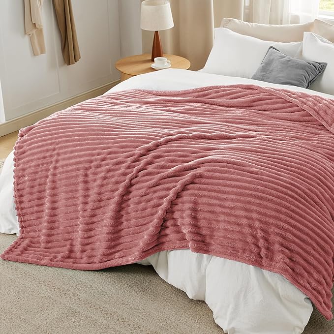 Bedsure GentleSoft Dusty Pink California King Size Blanket for Bed - Cozy Soft Blankets for Women, Cute Small Fleece Throws for Girls, Birthday Gifts for Women, 102x96 Inches