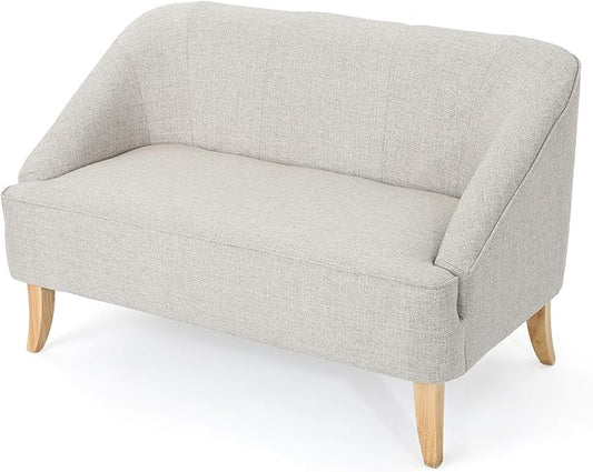 Christopher Knight Home Justus Mid Century Modern Fabric Loveseat, Beige Natural