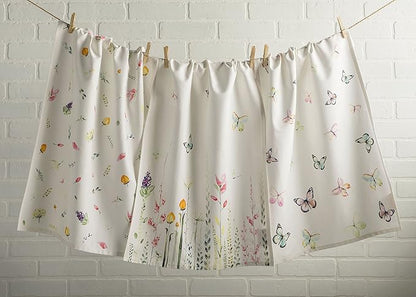 Maison d'Hermine Dish Towels 100% Cotton Absorbent Botanical Fresh Set of 3 Spring Summer