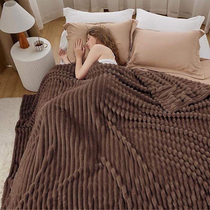 Bedsure GentleSoft Fondue Fudge California King Size Blanket for Bed - Cozy Soft Blankets for Women, Cute Small Fleece Throws for Girls, Birthday Gifts for Women, 102x96 Inches