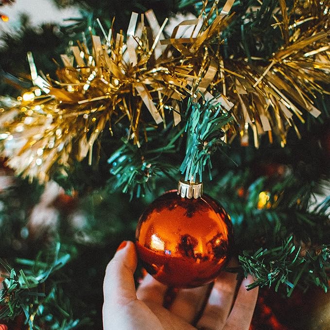 CANREVEL 4 Pieces 26.2 Ft Christmas Garland Metallic Shiny Twist Tinsel Garland Hanging Decorations for Christmas Tree, Mantle, Stairs Railing Decorations - Gold