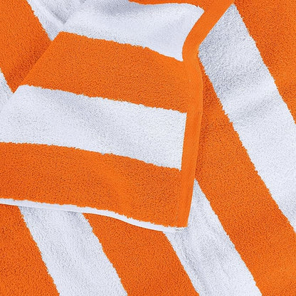 Utopia Towels 4 Pack Cabana Stripe Beach Towel, 30 by 60 Inches 100% Ring Spun Cotton Bath Towels for Beach, and Swim, Orange
