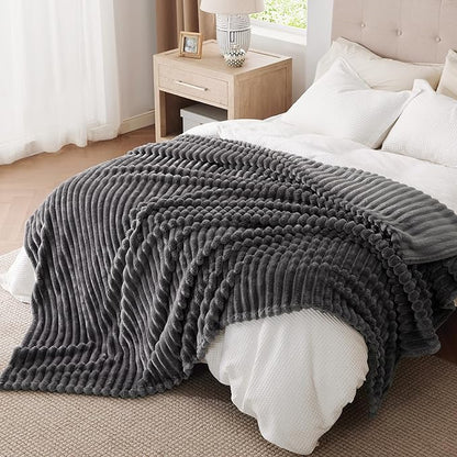 Bedsure GentleSoft Grey Fleece King Blanket for - Cozy Soft Blankets for Women, Cute Small Throws for Girls, 108x90 Inches