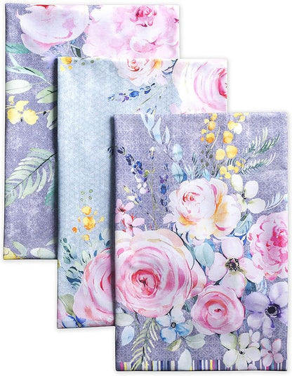 Maison d'Hermine Cotton Dish Towels Absorbent Kitchen Towels Sweet Rose Lavender Set of 3 Spring Summer