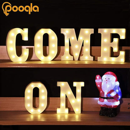 Pooqla LED Marquee Letter Lights Sign, Light Up Alphabet Letter for Home Party Wedding Decoration M
