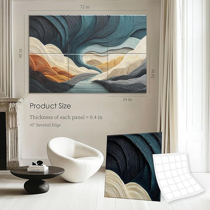 6 Pack Sound Absorbing Panels 72x48 Inch Decorative Acoustic Panels Acoustic Wall Panels for Home Office Studio Quick and Easy Setup