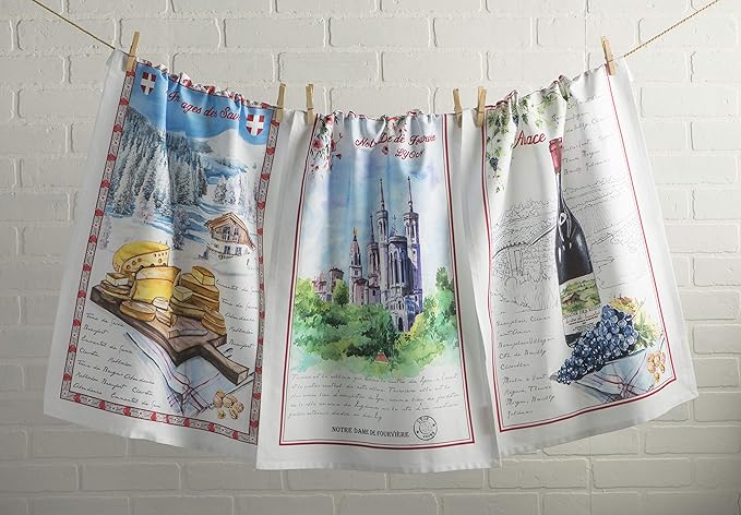 Maison d'Hermine Obernai Cotton Kitchen Towels Set of 3 20x27.5