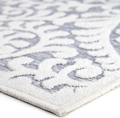 My Texas House Bluebonnets Area Rug 7.9x10.10 Indoor Outdoor, Natural Blue