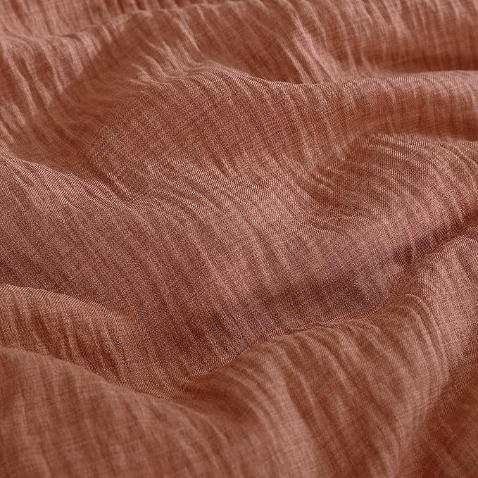 Geniospin King Size Comforter Set- 7 Pieces Terracotta Textured King Bedding Set, Soft Solid Bed in a Bag for All Seasons, Fall Comforter Set with Sheets