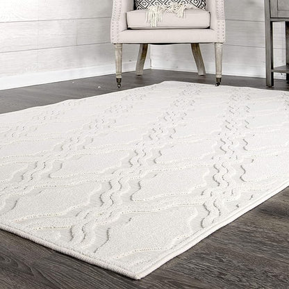 My Texas House Cotton Blossom Area Rug 7.9x10.10 Indoor Outdoor, Natural