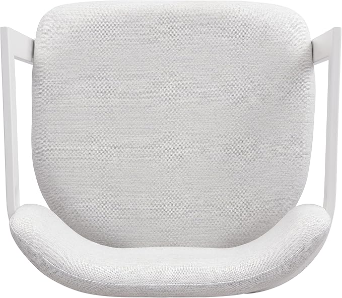 Christopher Knight Home Auber Modern Upholstered Dining Chair Set of 2, Fabric Upholstery Dining Set with Metal Frame, Comfy Side Chair for Living Room, Beige+White