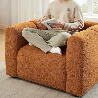 VANOMi Living Room Furniture Sets Include 95" Sofa & 42" Arm  chairs, Boucle Upholstered Oversized Couch with Pillows, Living Room Furniture Set for Bedroom Apartment (Curry, 2 Sofas+1 Chair)