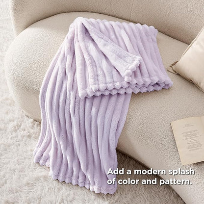 Bedsure GentleSoft Lavender Fog Fleece Blanket for - Cozy Soft Blankets for Women, Cute Small Throws for Girls, 60x80 Inches