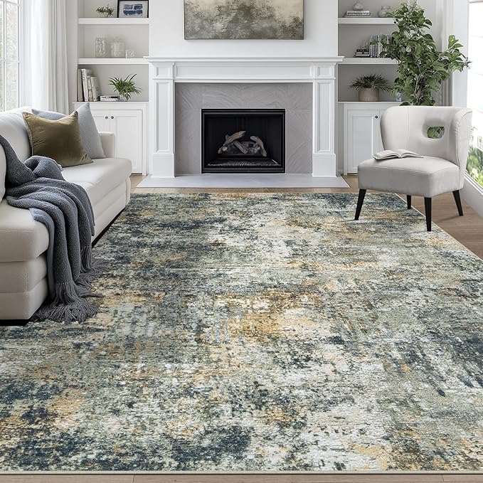 8x10 Area Rugs for Living Room Rug Washable: Abstract Large Rug for Dining Room Bedroom Carpet Non Slip 8 by 10 Indoor Modern Nursery Home Office Multi