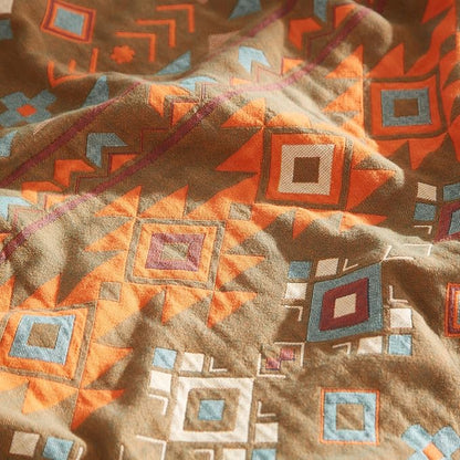 Boho Throw Blanket 100% Cotton Woven Ultra Soft 4-Layer Muslin Quilt Farmhouse Bed Blanket Cover 80"x90", Diamond