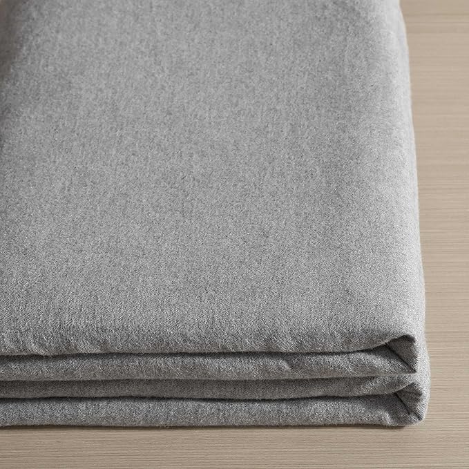 Calvin Klein - King Bed Sheets, Soft Melange Flannel Bedding Set with Deep Pockets, Oeko-TEX Certified (Melange Flannel Silver Grey, King)