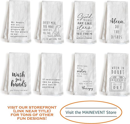 MAINEVENT Funny Dish Towel OMG My Mother Was Right Kitchen Tea Towel Gift 18x24