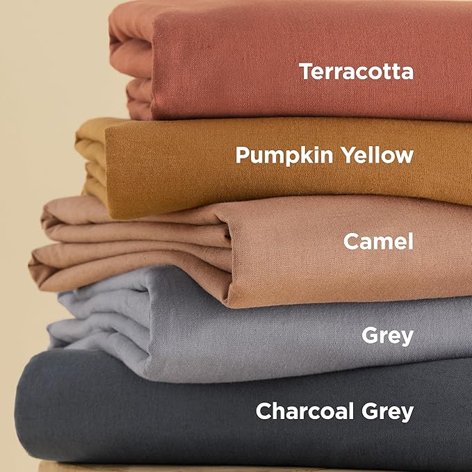 Bedsure Linen Duvet Cover King Size - Linen Cotton Blend Bedding Set, Soft & Cozy, 3 Pieces, 1 Duvet Cover 104x90 Inches and 2 Pillowcases, Camel Color Cooling Bedding, Comforter Sold Separately