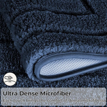 GRANNY SAYS Navy Bathroom Rugs, Bath Mats for Bathroom Non-Slip, Super Soft and Water Absorbent, Extra Large Bath Rugs Washable, Microfiber Bath Rugs for Floor, Tub and Shower, 71" x 24"