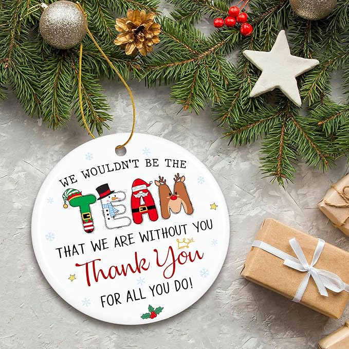 ZAGKOO Best Boss Ever Christmas Ornament 2025 - Appreciation Gifts for Boss Lady, Managers, Leaders - Thank You Gifts for Women, Bosses, Team, Coworkers - Holiday Ceramic Tree Xmas Decoration