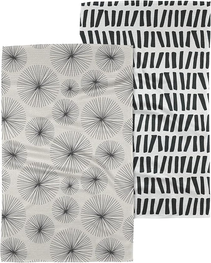 GEOMETRY Kitchen Tea Towel Quick Dry Microfiber Dish Towels Premium Towel Sky Party 2 Pack Set