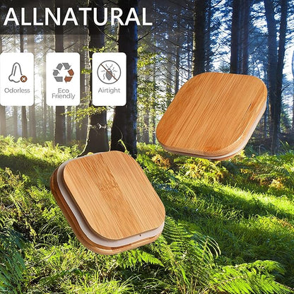 2.2 Qt Square Glass Storage Containers with Lids, Clear Food Storage Container Jar with Sealing Bamboo Lid Storage Containers for Pasta, Oats, Coffee, Flour, Sugar, Square Set-3Pack