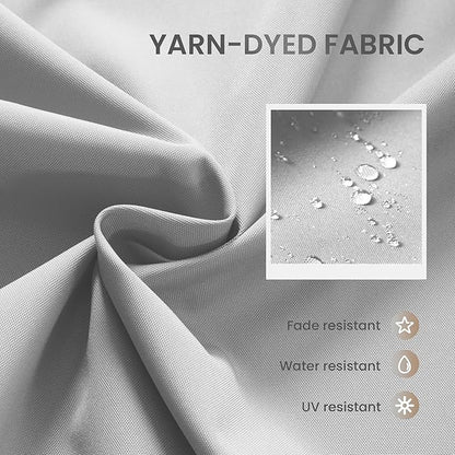 10 X 13 FT Cantilever Patio Umbrella with Base Included Outdoor Heavy Duty Double Top Windproof Rectangle Offset Umbrellas with 360-degree Rotation for Pool Deck Backyard, Foggy Grey