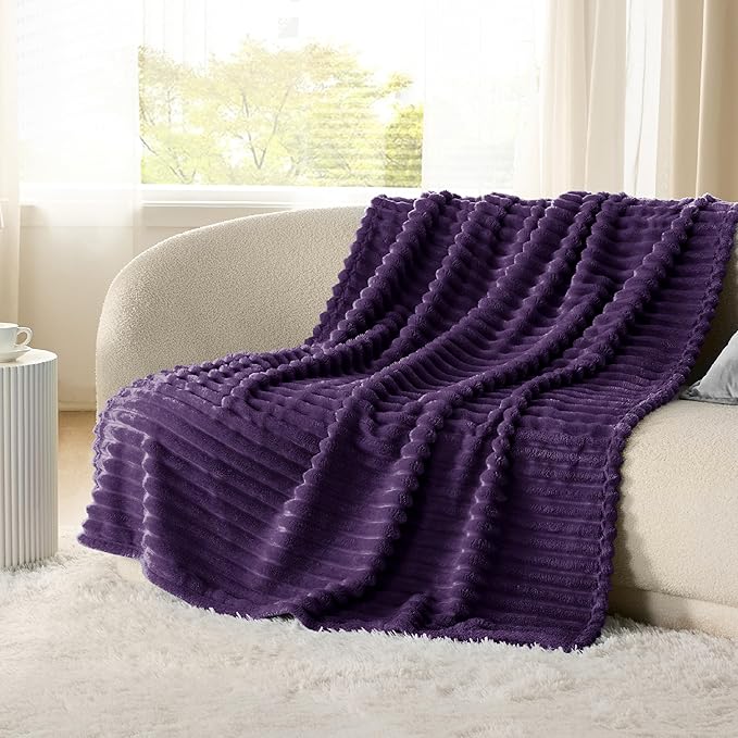 Bedsure GentleSoft Purple Fleece Blanket for - Cozy Soft Blankets for Women, Cute Small Throws for Girls, 60x80 Inches
