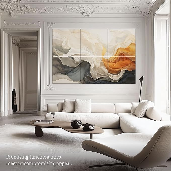 6-Pack Decorative Acoustic Panels, 72x48 Inch Large Sound Absorbing Wall Panels for Studio, Office, or Home – Easy to Install, Modern Noise Reduction Solution