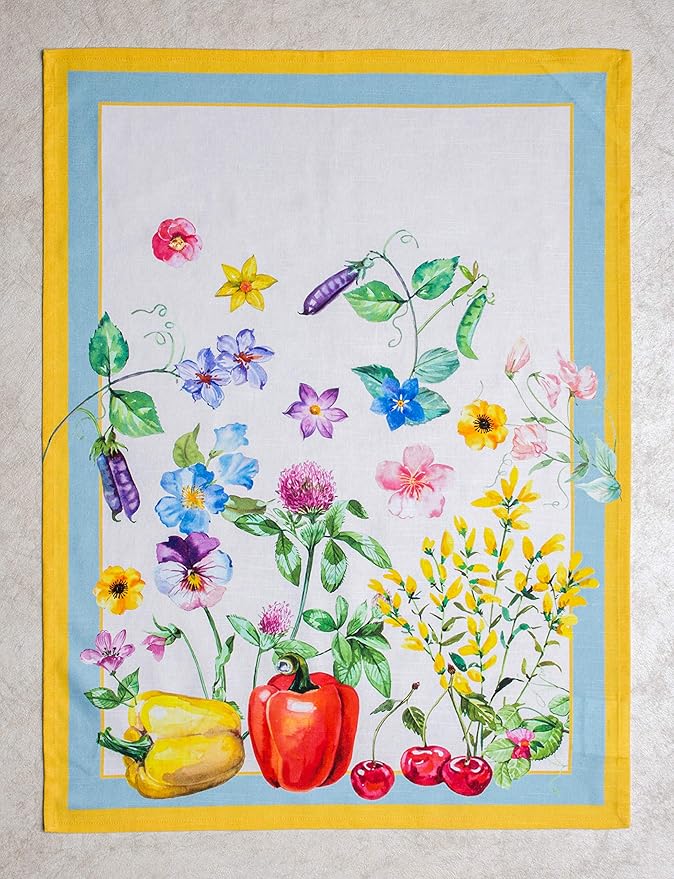 Maison d'Hermine Dish Towels 100% Cotton Absorbent Giverny Set of 3 Spring Summer