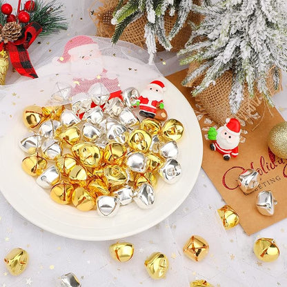 Augshy Jingle Bells for Crafts, 120 Pcs 1 Inch Christmas Jingle Bells, Bulk Sound Craft Bells for Christmas Home Festival Decorations DIY Project