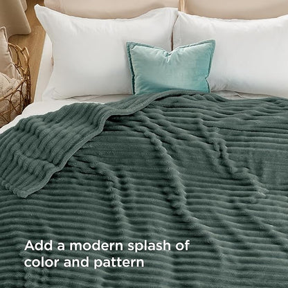 Bedsure GentleSoft Mallard Green Fleece Blanket for  - Cozy Soft Blankets for Women, Cute Small Throws for Girls, 108x90 Inches