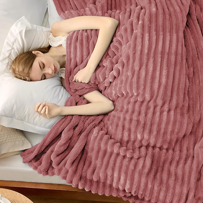 Bedsure GentleSoft Dusty Pink California King Size Blanket for Bed - Cozy Soft Blankets for Women, Cute Small Fleece Throws for Girls, Birthday Gifts for Women, 102x96 Inches